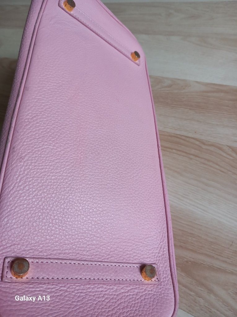 Hermes birkin duża torba skóra różowa