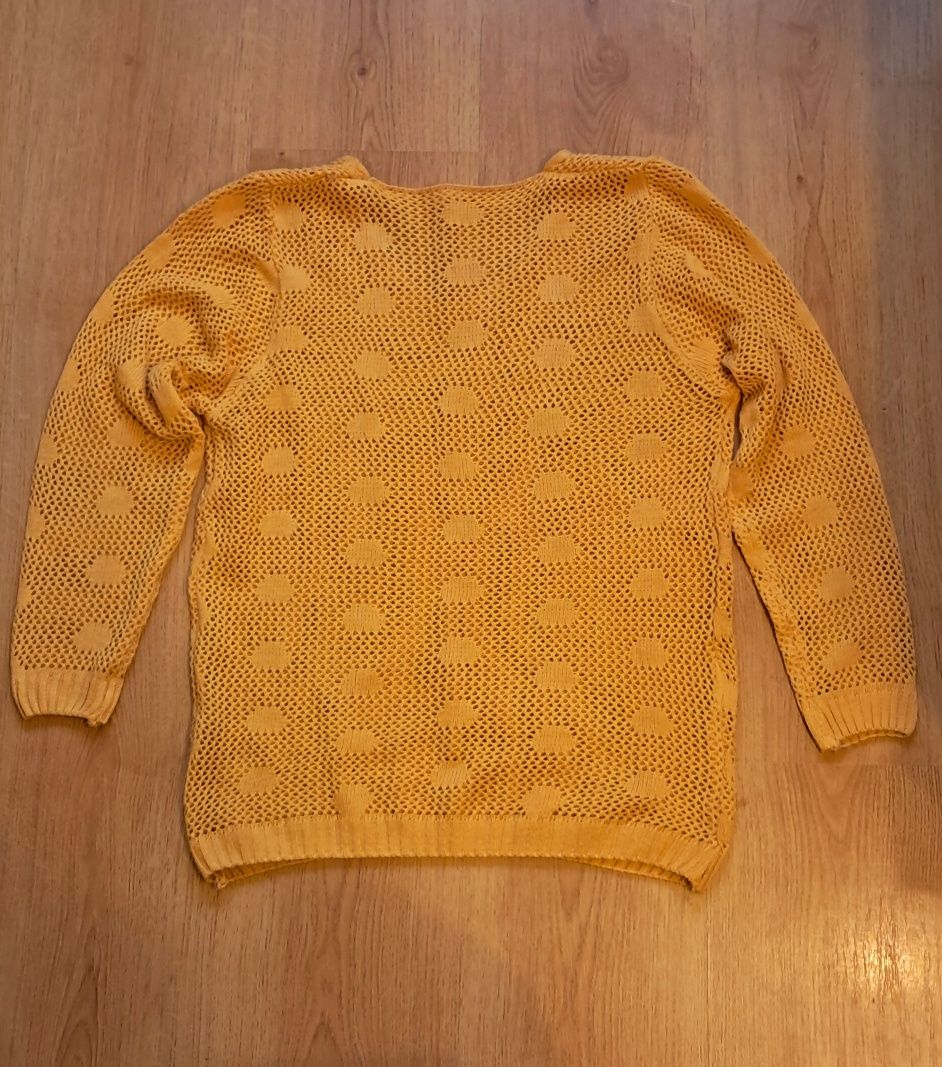 Sweter ażurkowy rękaw 3/4