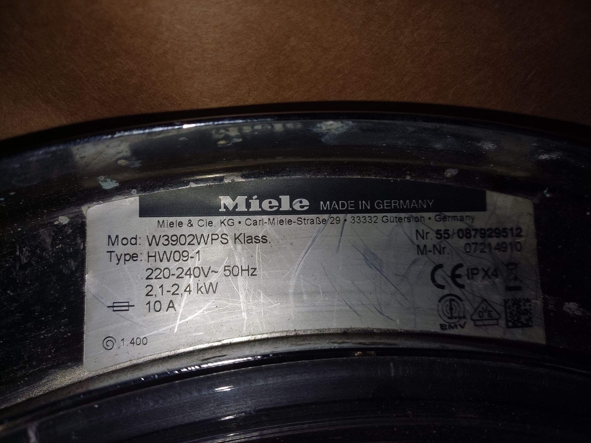 Dzwiczka do pralki Miele W3902WPS klass
