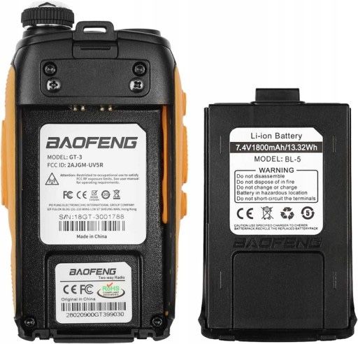 Radiotelefon Baofeng GT-3TP Mark III 1800 mAh