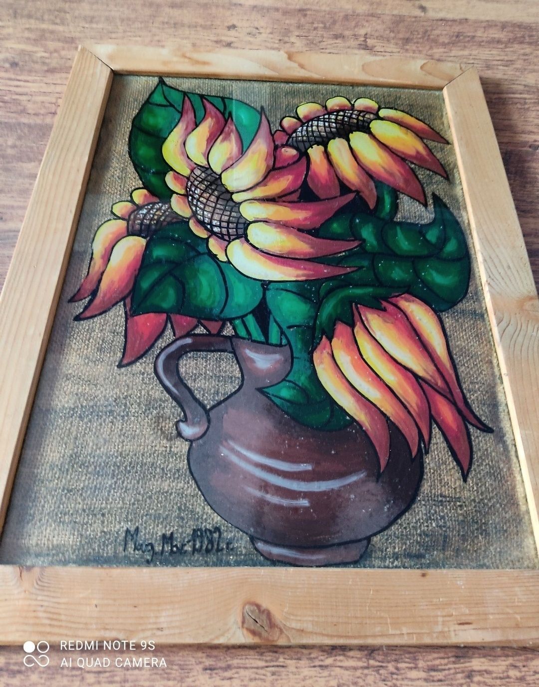 "Szklane słoneczniki"-przepiękny obraz malowany na szkle!