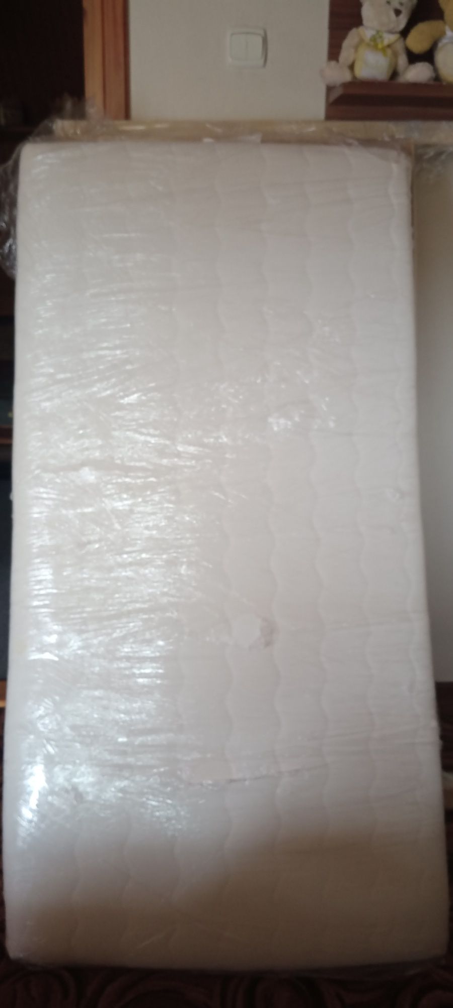 Łóżeczko dziecięce Meblik basic vanilla materac + półka