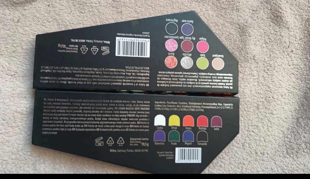 Wibo cienie do oczu +farbki do twarzy na Halloween +bronzer nowe