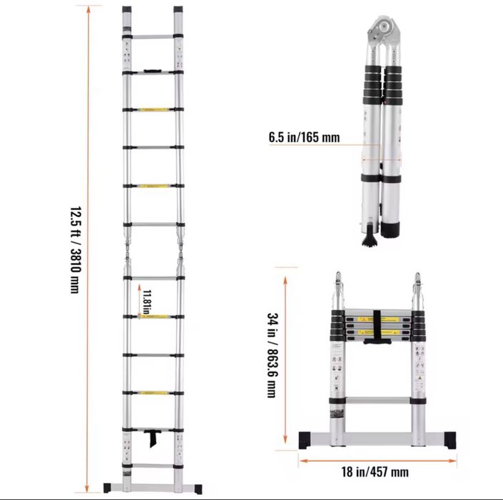 Escada / Escadote telescopica 3,8 m