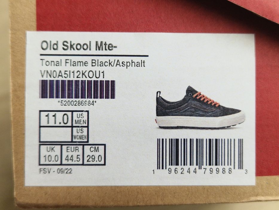Vans Old Skool Mte-1 VN0A5I12KOU1 Tonal Flame Black/Asphalt 44,5 29cm