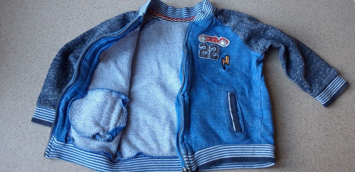 Bawełniana bluza rozpinana niemowlęca dla chłopczyka r. 6-9 miesięcy