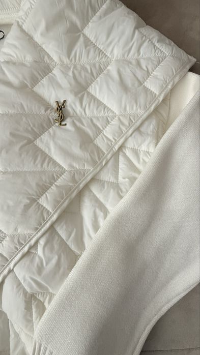 Женская Куртка Yves Saint Laurent с трикотажным рукавом