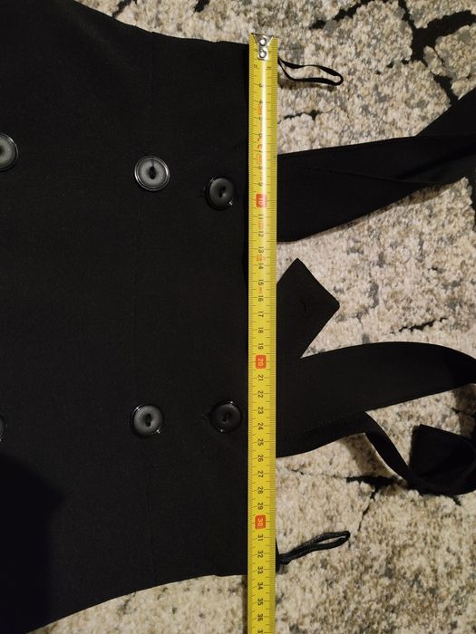 Czarna spódnica na szelki, z wysokim stanem, rozmiar 36