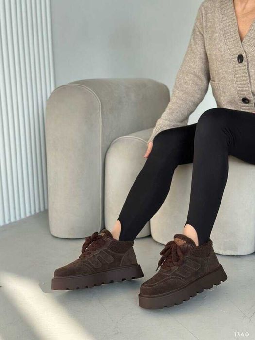 Зимові черевики шоколад хутро teddy, зимние ботинки шоколад 36-40р