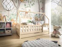 Łóżko domek sosnowe dla dziecka LUNA 160x80 - materac gratis !