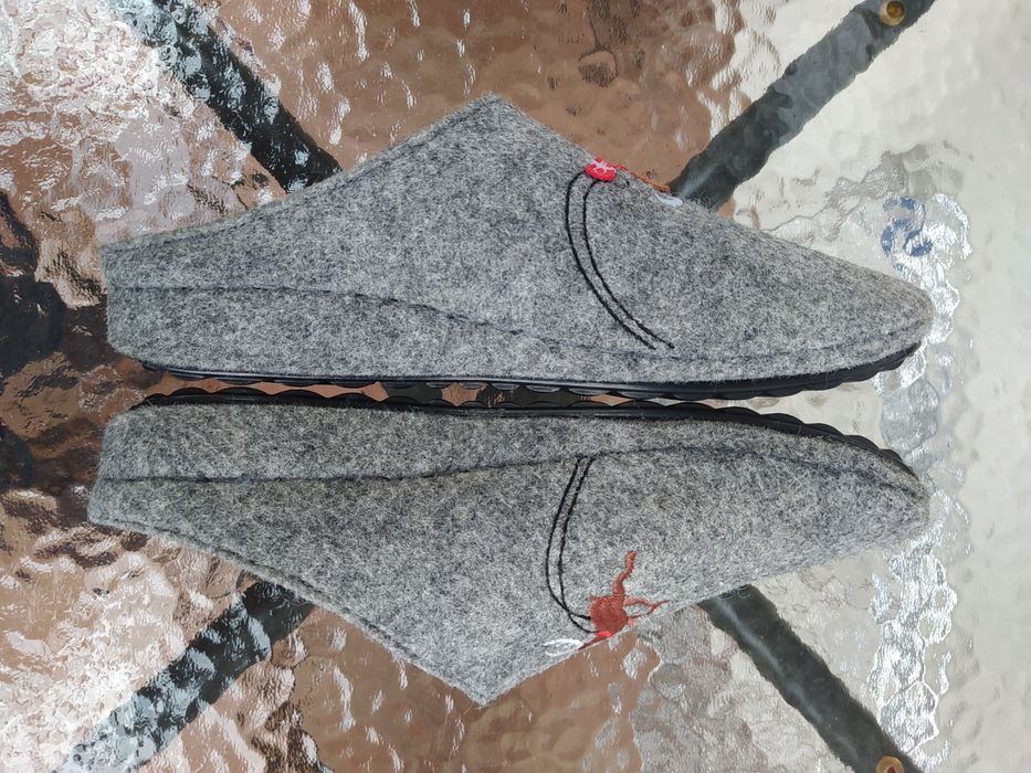 Kapcie buty wełna 40/41 Panto Fino damskie filc szare