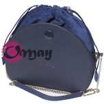NIEBIESKI WELUR organizer OBAG MOON LIGHT worek 2 kieszenie komin OMAY