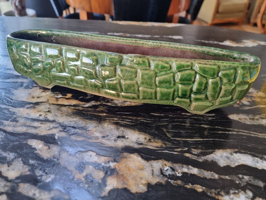 Doniczka Aligatorek zielona prl