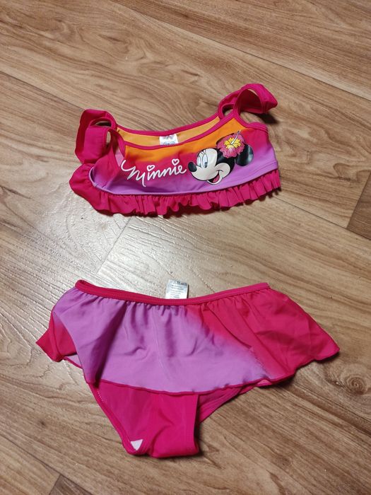 Śliczny kostium kąpielowy dwuczęściowy 110/116 myszka Minnie