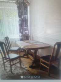 stół owalny drewniany do renowacji 99 x 149,5 cm 4 krzesła
