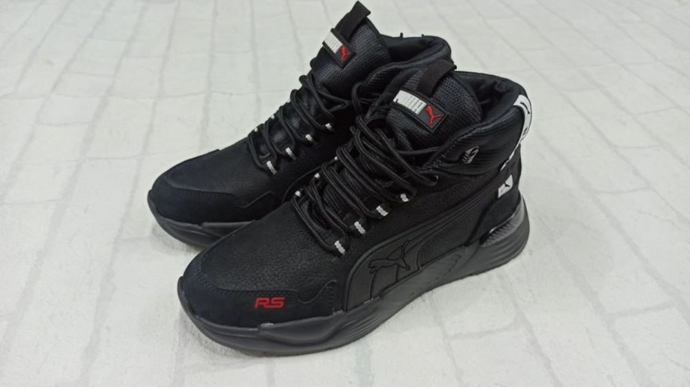 Ботинки зимние чёрные мех б700