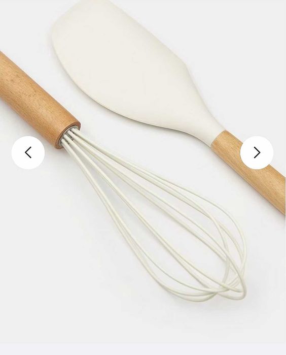 Sinsay Home Zestaw kuchenny trzepaczka szpatułka silikonowa ecru Cream