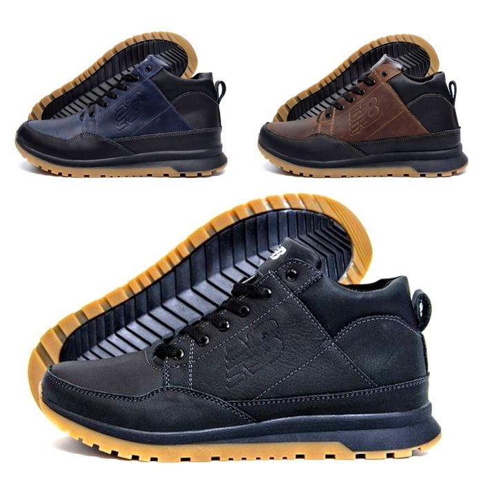 Зимові кросівки чоловічі на хутрі NB 40-45р сині чорні коричневі