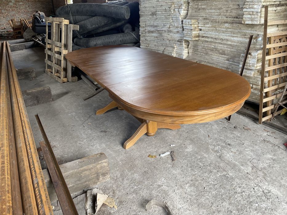 Стіл розкладний з масиву дуба + стільці 10шт