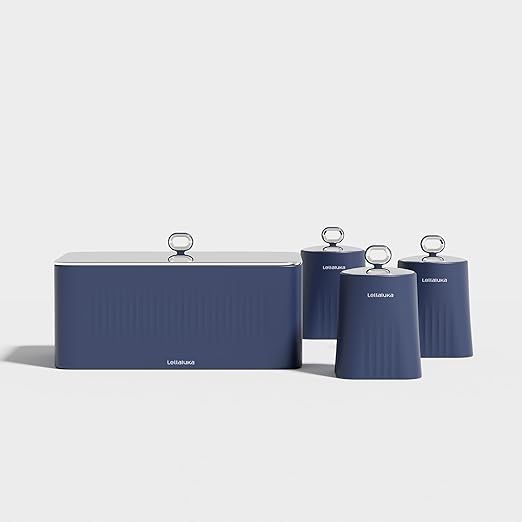 Chlebak Z Pojemnikami Na Przyprawy Sól Pieprz Kawa Niebieski