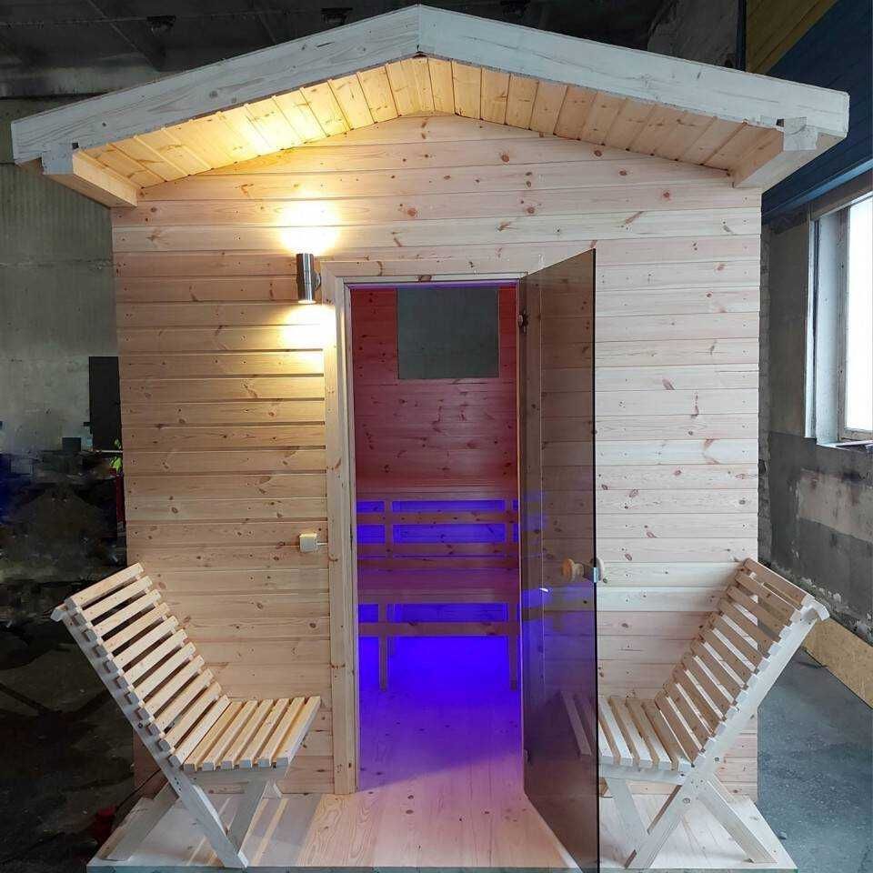 Sauna klasyczna S 4,7 metry kwadratowe i odkryty taras