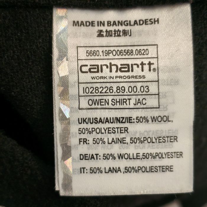 Шерстяная куртка овершот carhartt wip owen shirt jacket