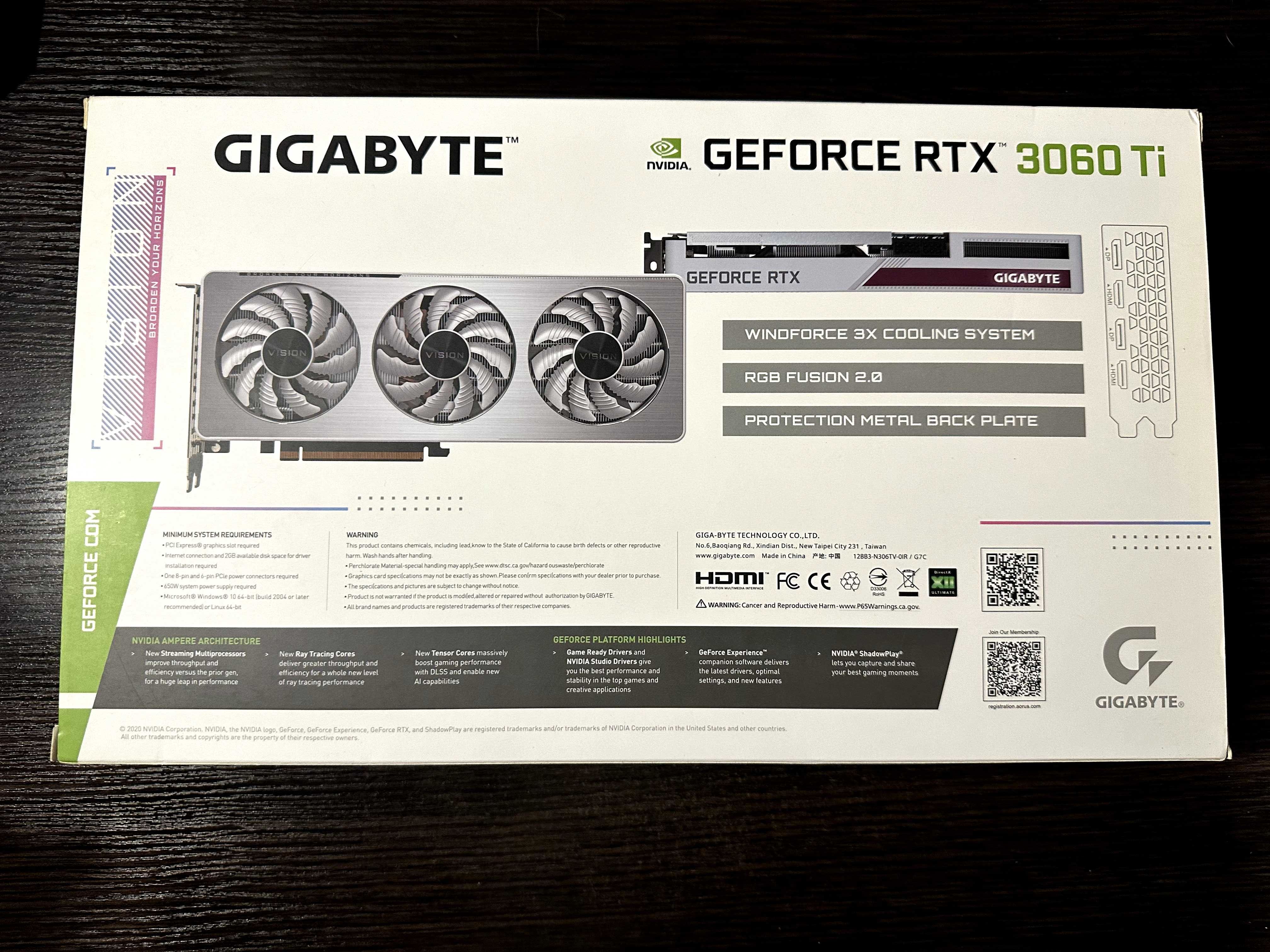 Видеокарта GIGABYTE RTX 3060 Ti VISION 8GB