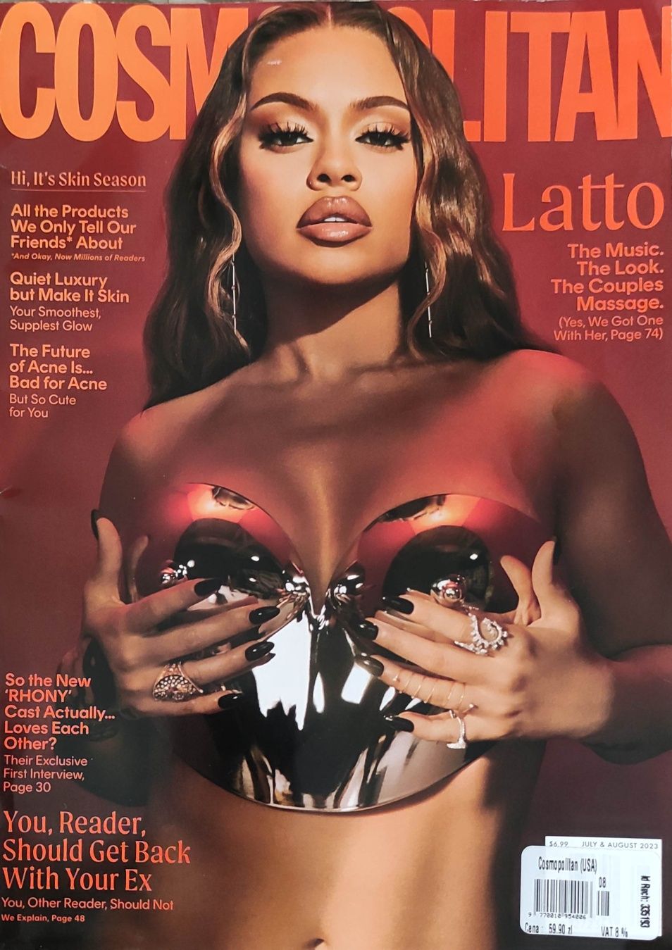 Magazyn Cosmopolitan US 07/08/23 LATTO raperka porady, uroda, pielęgna
