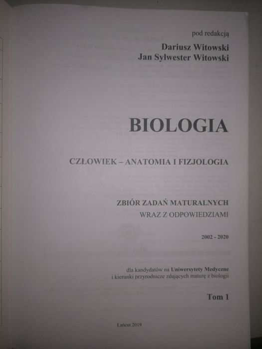 Witowski zbiór zadań matura Biologia 1 - człowiek