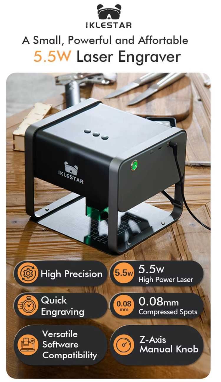 Grawer Laserowy Iklestar TX 5500mW