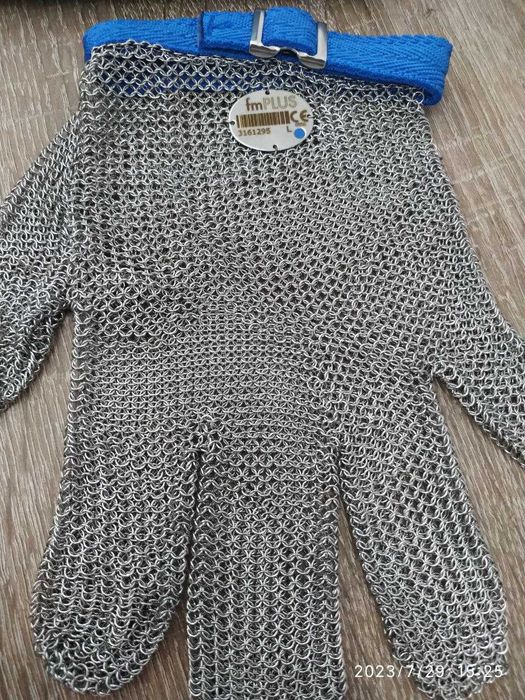 Професійна кольчужна рукавиця (Німеччина)5пала розмір L+ПОДАРУНОК Ніж