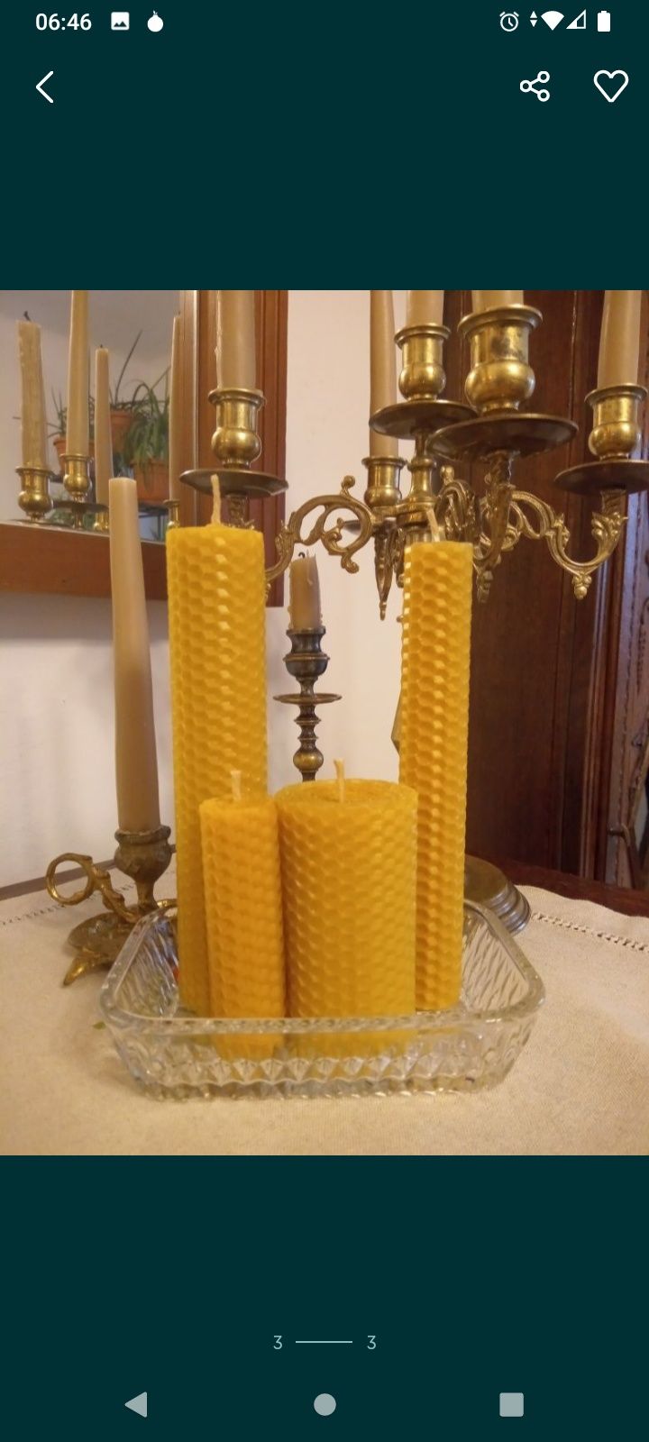 Świeczki z wosku pszczelego handmade 4 sztuki