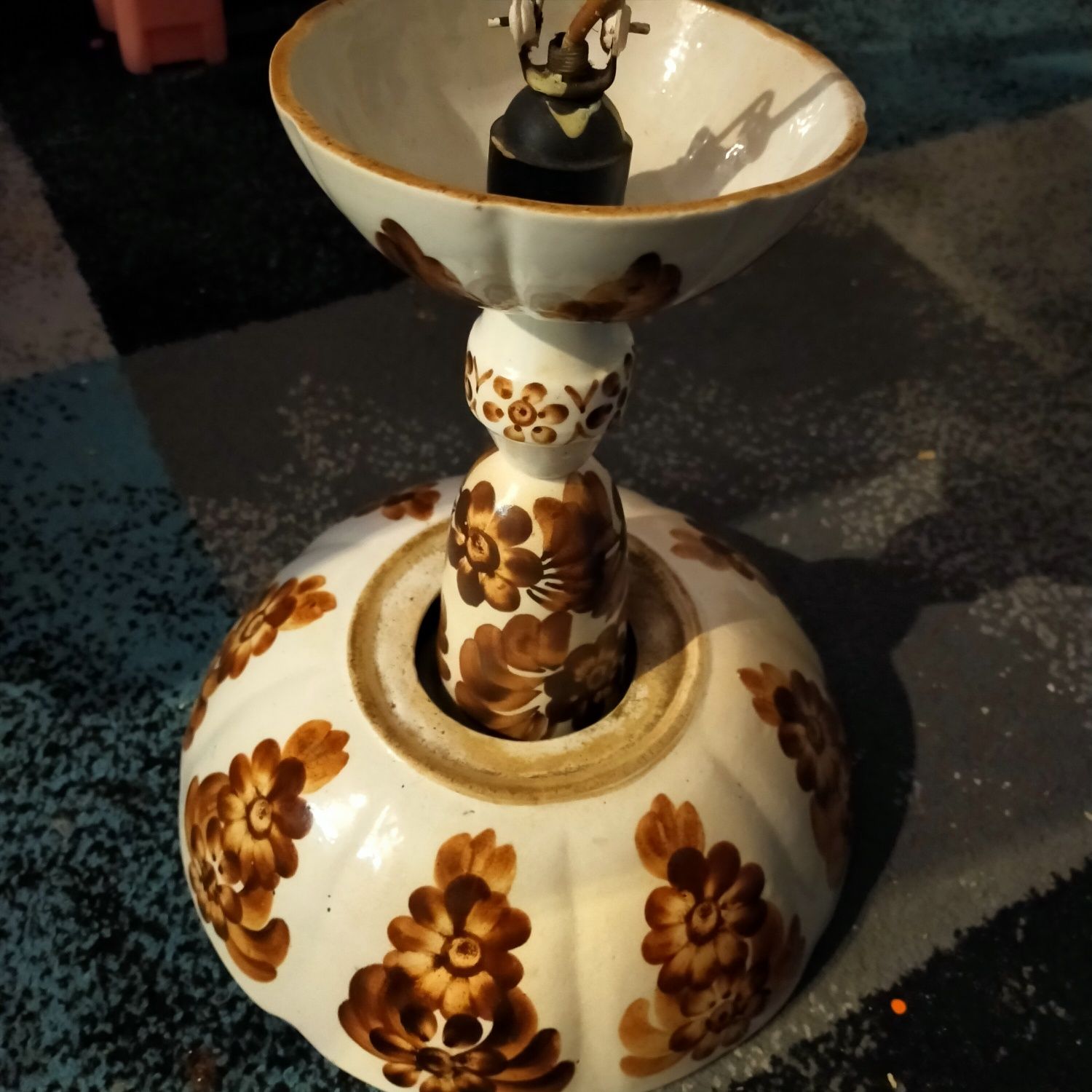 Lampa sufitowa, żyrandol Prl Włocławek lata 70