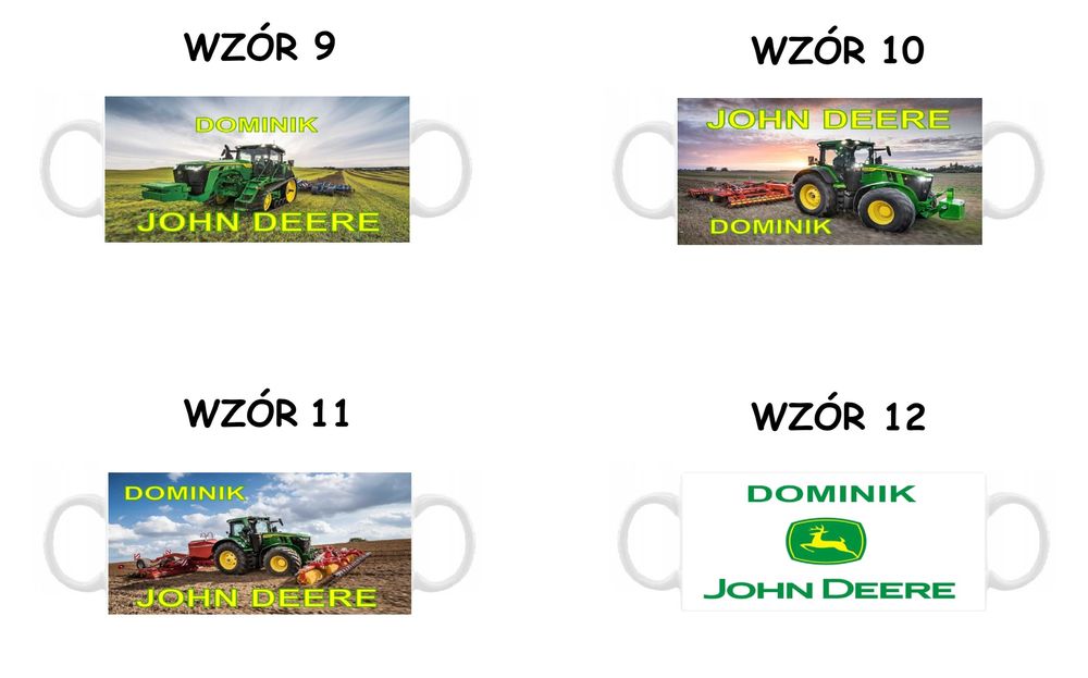 Kubek z nadrukiem John Deere, różne wzory + imię
