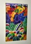 Pintura Naïf Sobre tela, cena de Mercado do Haiti