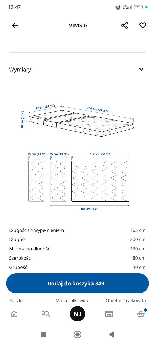 Łóżko ikea minnen  regulowane + materac Ikea vimsig