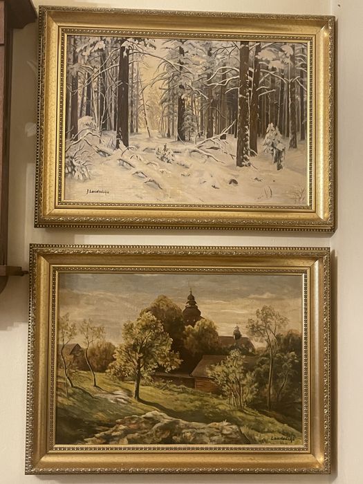 Sześć obrazów cztery pory roku w Polsce Laudańska