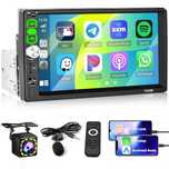 Hikity radio 1DIN 7" CarPlay Android Auto BT FM USB AUX MirrorLink kam