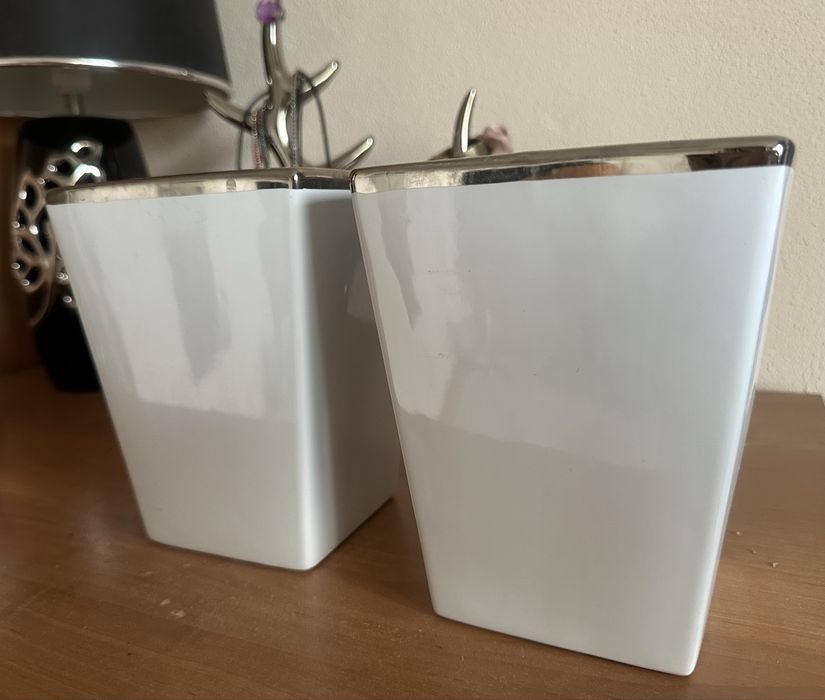 Biało-srebrna Osłonka Glamour - 2sz - Zwężany Kwadrat