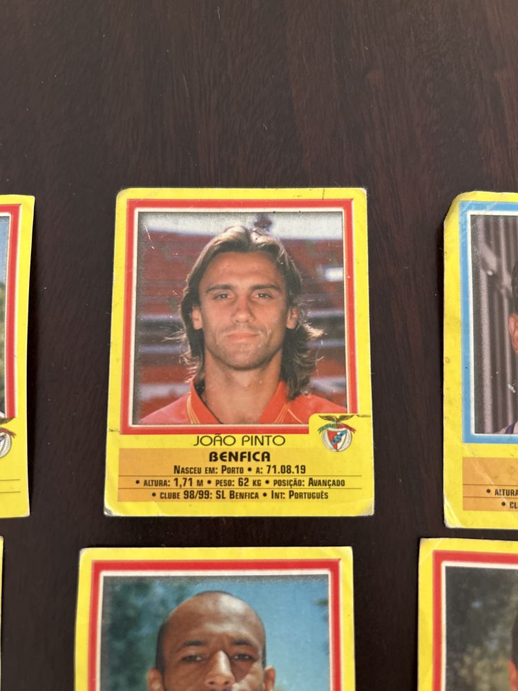 Cromos panini época 99-00 com João Vieira Pinto ainda no Benfica