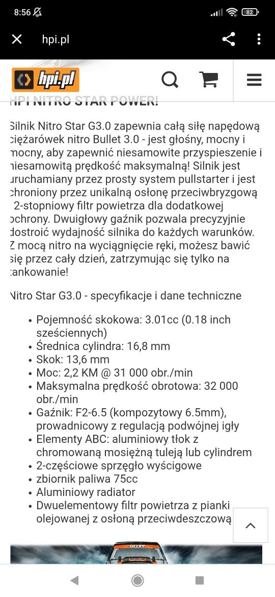 Samochód Bullet MT 3.0 Nitro