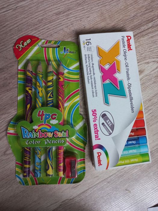 Pastele olejne+kredki tęczowe