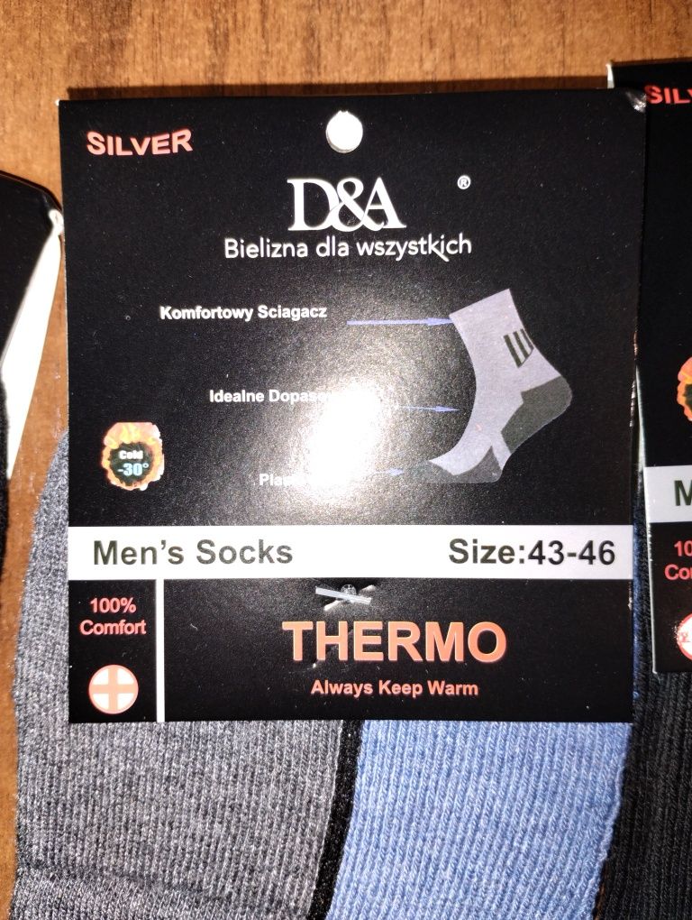 Thermo Men's Socks,skarpety męskie frotte,ciepłe,bawełna,40-43,43-46