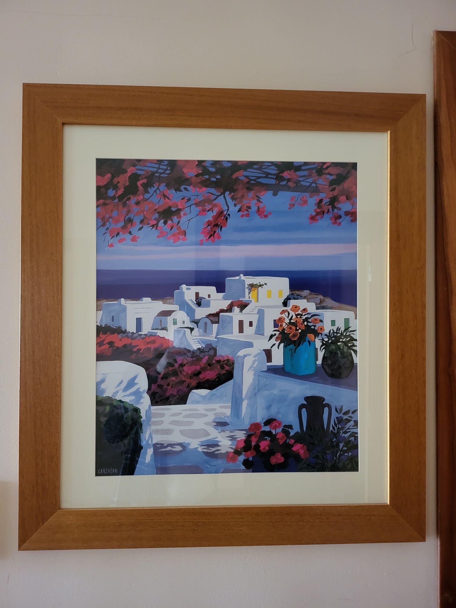 Quadro com moldura de madeira