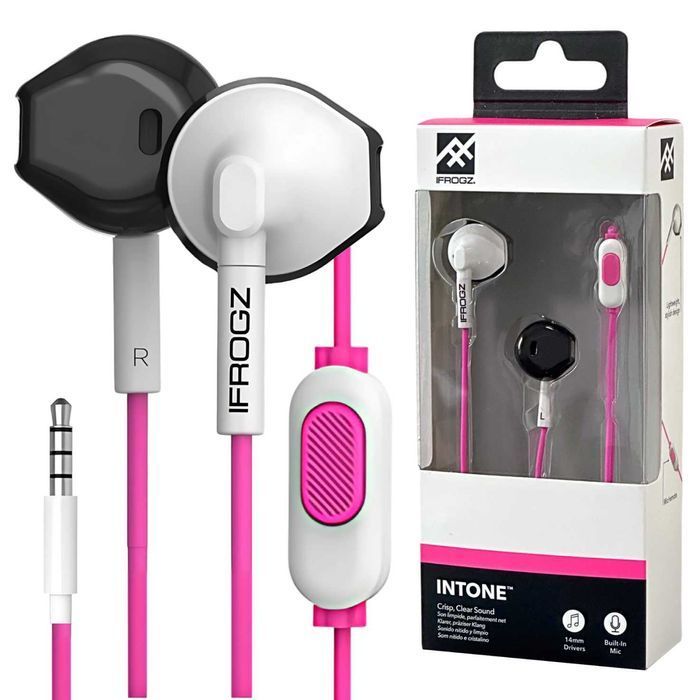 Słuchawki przewodowe iFrogz InTone z mikrofonem mini Jack 3.5mm różowe