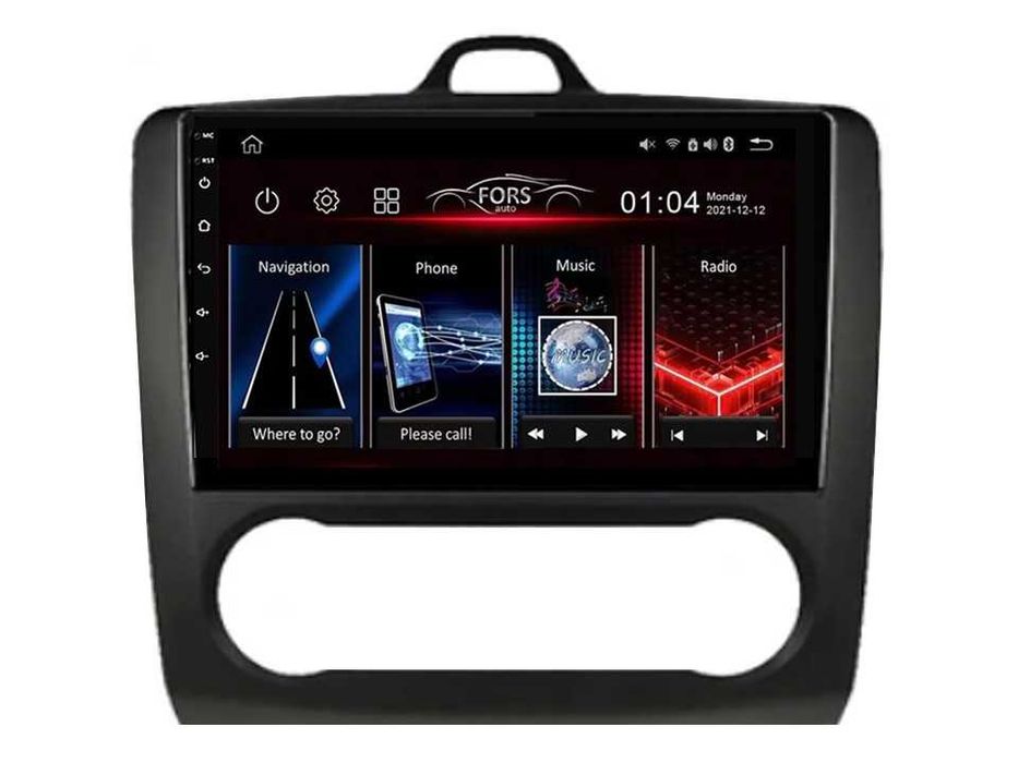 Radio samochodowe Android Ford Focus (9", Auto AC, black) 2005.-2011