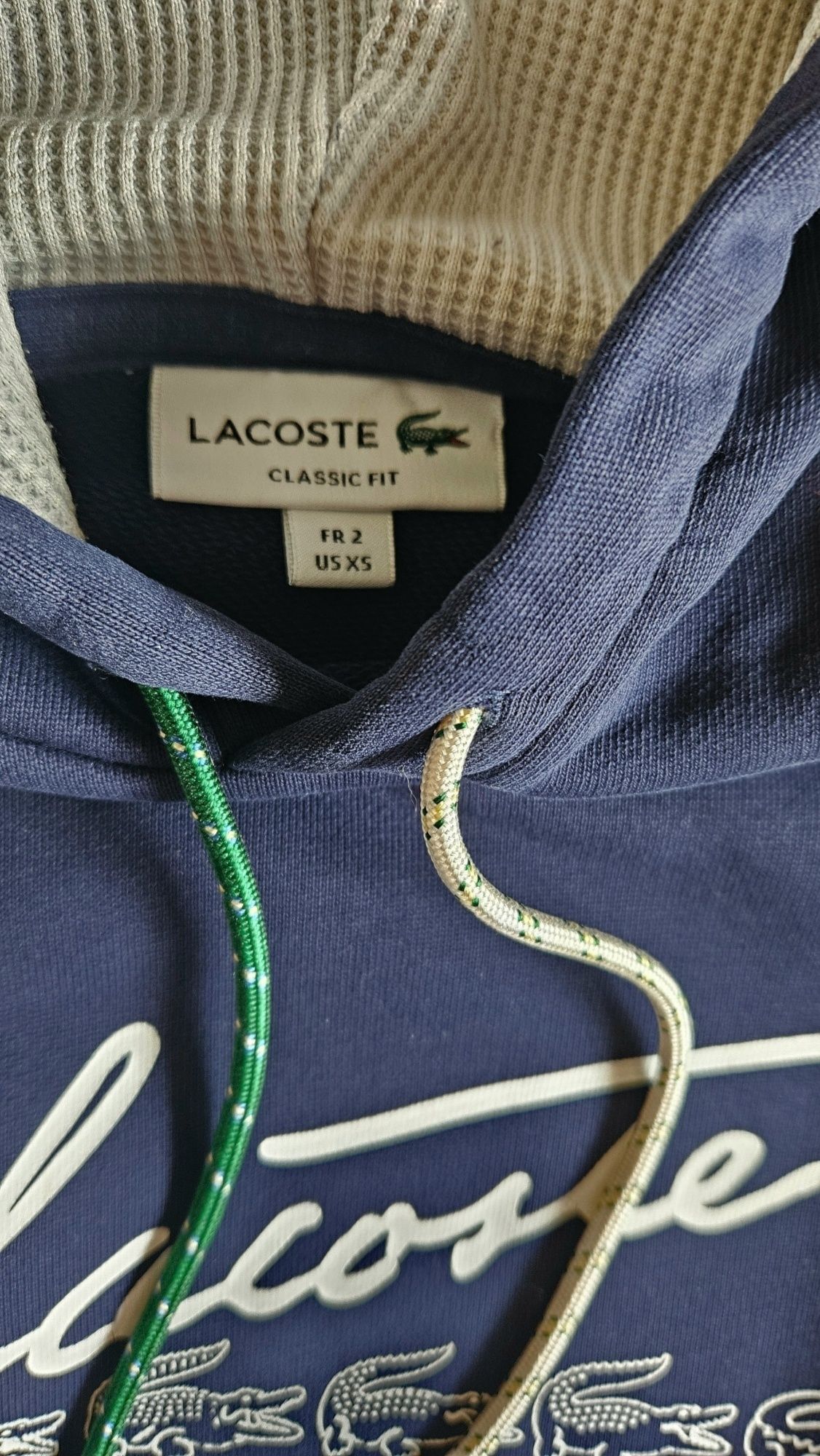 Bluza Lacoste męska kangurka z kapturem sportowa stylowa XS S granat