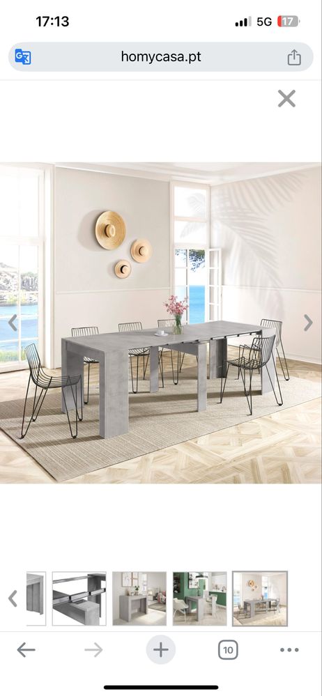 Mesa extensivel cinzento