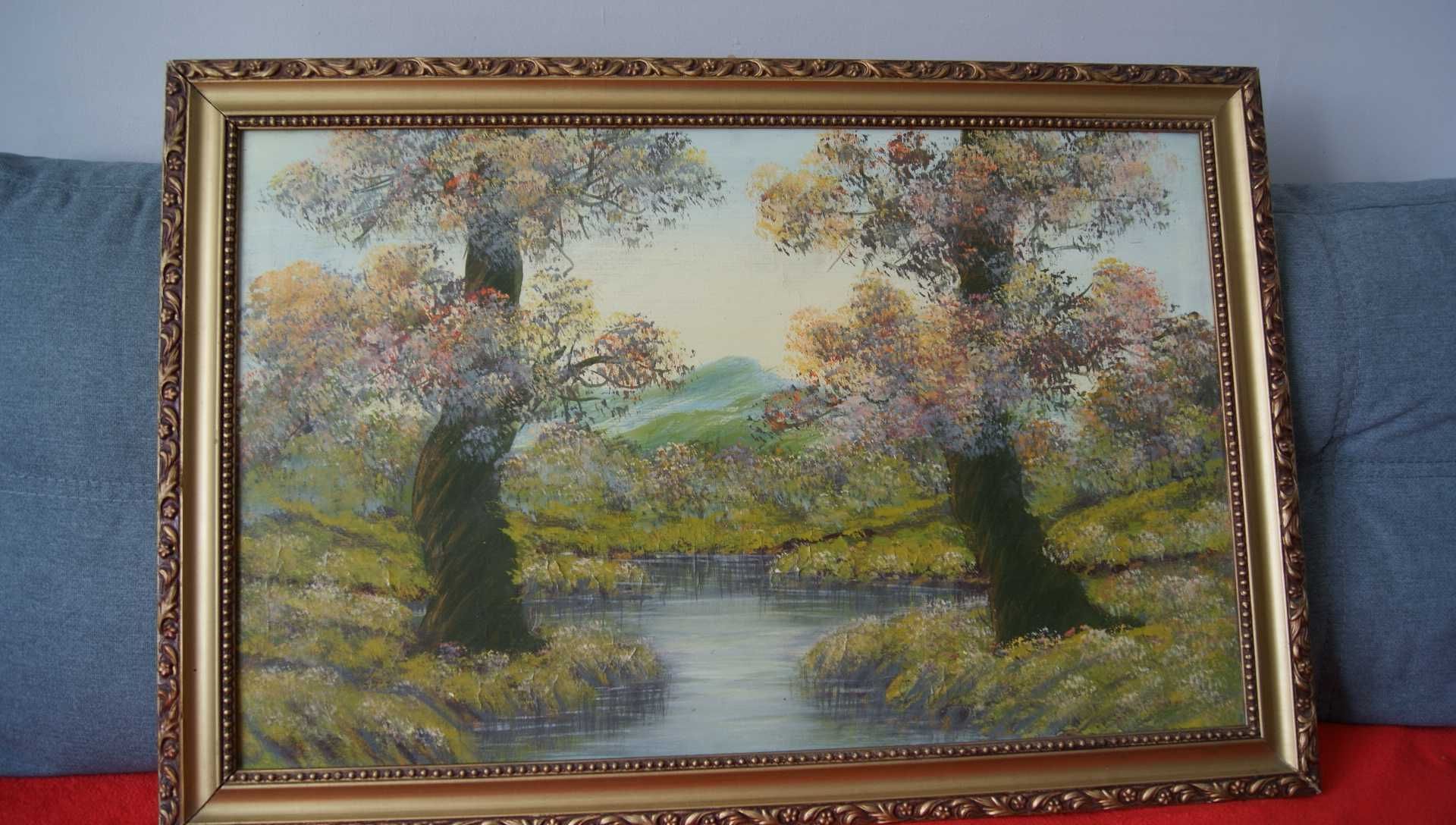 duży obraz olejny na płótnie pejzaż Sadowska-Majewska