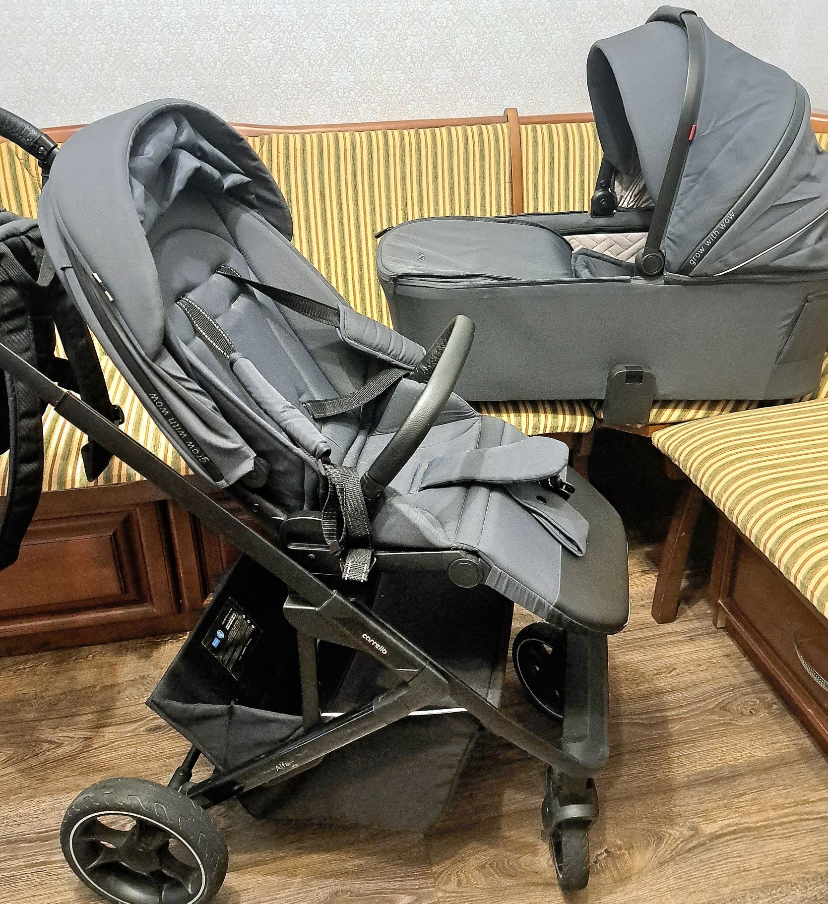Продам дитячу коляску Cаrrello Alfa 2в1 темно-сіра